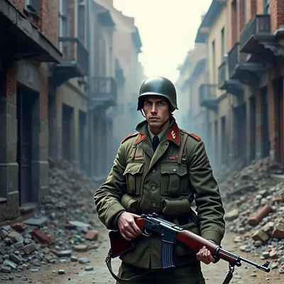 Yalnız bir asker duruyorlar
